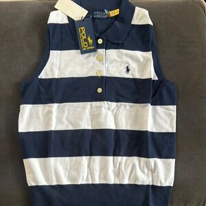 US Open - Polo Ralph Lauren Navy and White Striped Shirt - SIZE M - NWT